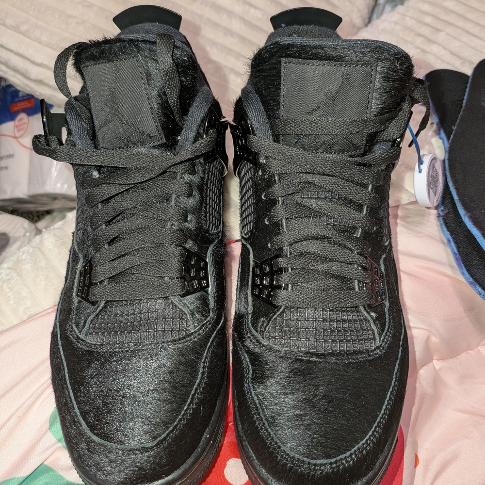 Olivia Kim Black Cat Jordan 4 Pony Hair